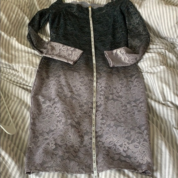 Gray Ombré Lace Dress Size 4 - Picture 3 of 7